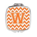 Carolines Treasures Letter W Chevron Orange and White Compact Mirror CJ1046-WSCM